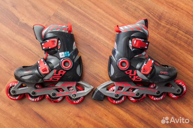 Ролики детские play 5 раздвижные черные oxelo, Б/У