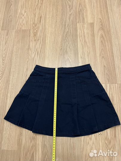 Юбка школьная темно синяя черная для школьницы
