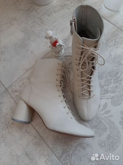 Ботильоны zara натуральная кожа 37