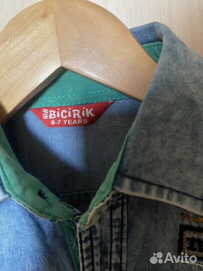 Джинсовая рубашка на 6-7 лет