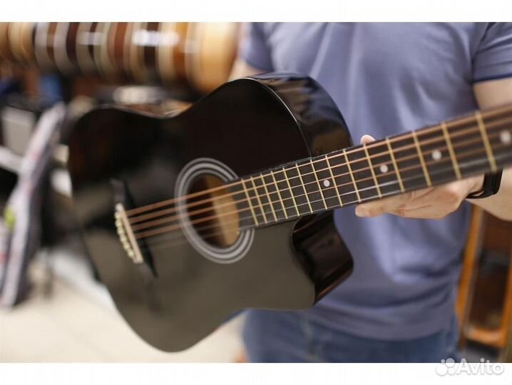 Fante FT-D38-BK с вырезом акустическая гитара