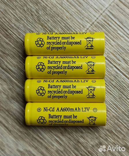 Ni cd аккумулятор 1.2 в AA600mAh, 1000, 2000mAh