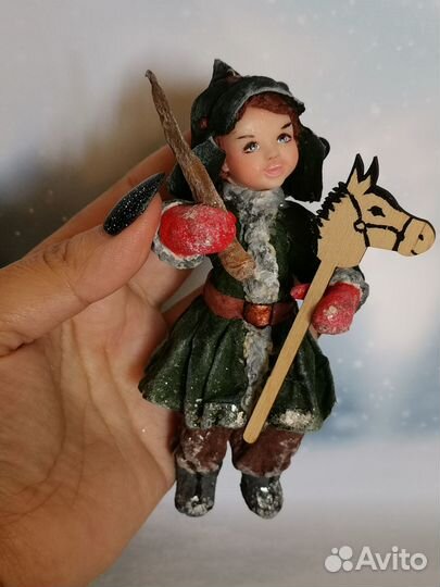 Ватная игрушка на елку