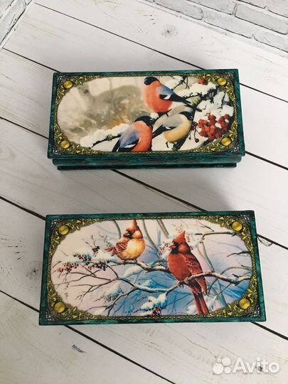 Деревянная шкатулка-купюрница новая