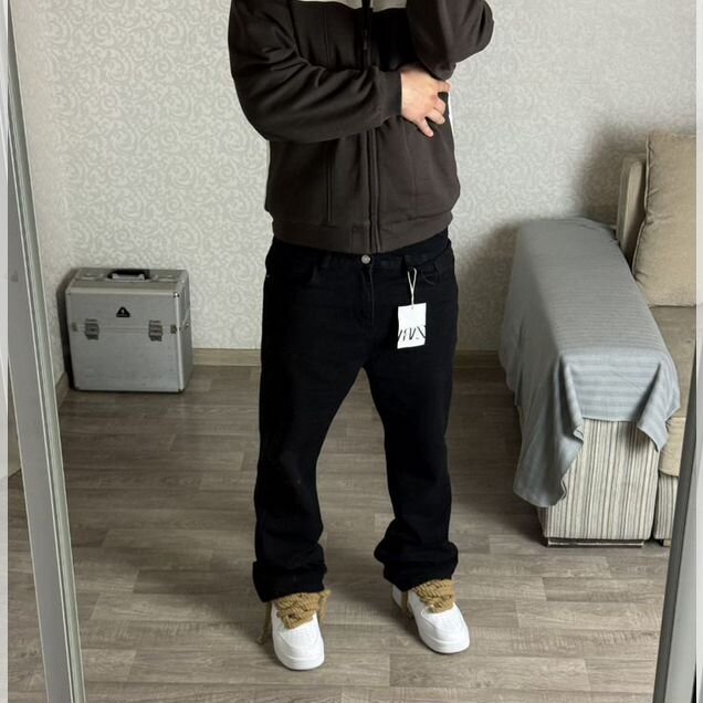 Джинсы чёрные клеш зара type Zara flared