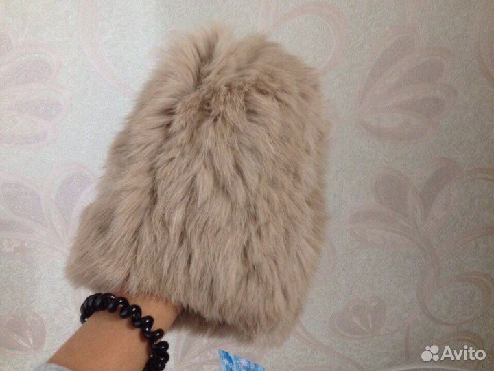 Шапка из меха кролика новая