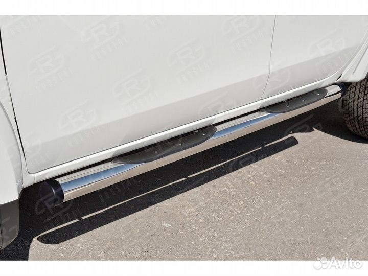 Пороги труба d76 с накладками (№2) SsangYong Kyron