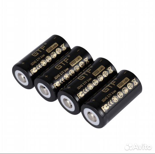 Аккумулятор-4 шт 16340/cr 123/ GTF 700 mAh