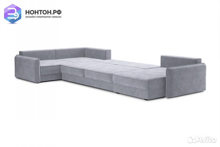 Диван п-образный тик-так Антей серый