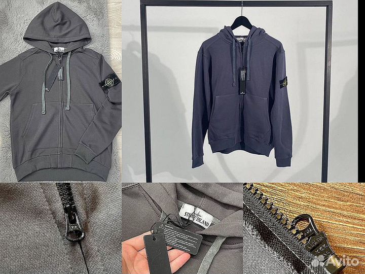 Кофта stone island новое серый