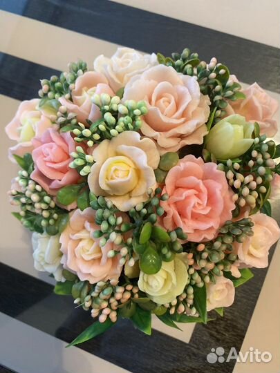 Букет из мыльных роз