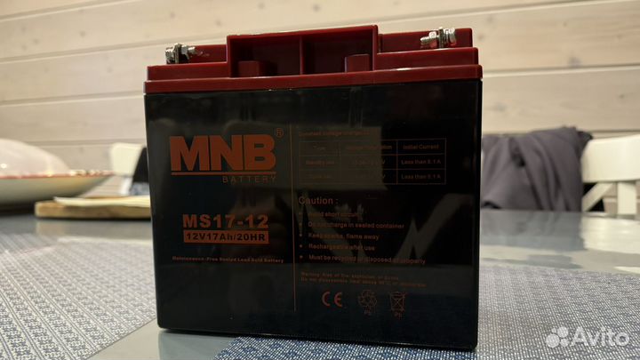 Аккумулятор MNB 12 В 17 А*ч / 180х75х165 мм