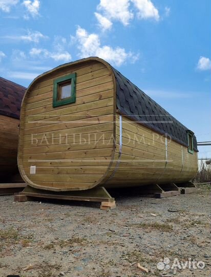 Готовая баня Квадро-Бочка