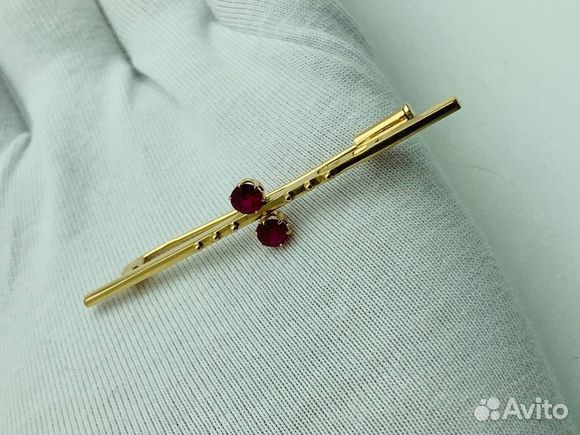 Б.Х,Брошь с камнями советское золото 583,id 34871