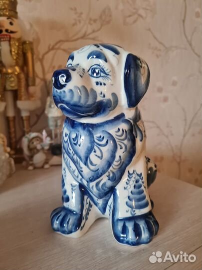 Фигура собака Гжель