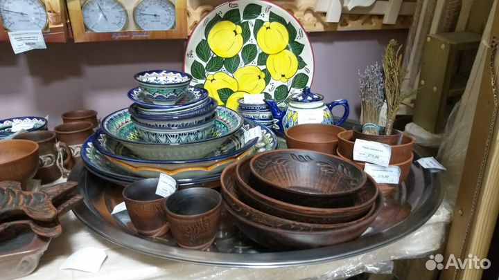 Посуда глина/керамика, ляган, риштан