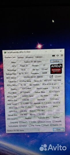 Видеокарта amd radeon rx560 4gb