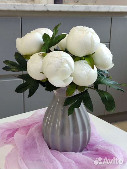 Букет цветы ручной работы Пионы искусственные