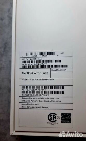 Apple MacBook Air 13 M1 8/256 Гб, Space Gray