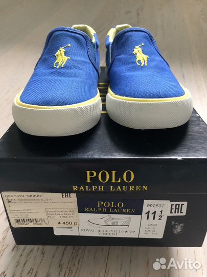 Кеды слипоны Ralph Lauren 28