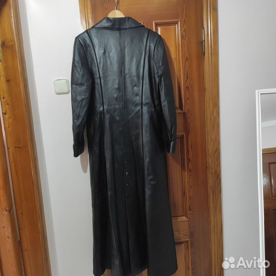 Кожанный плащ/ 44-46 разм