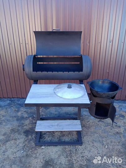 Мангал с печкой под казан