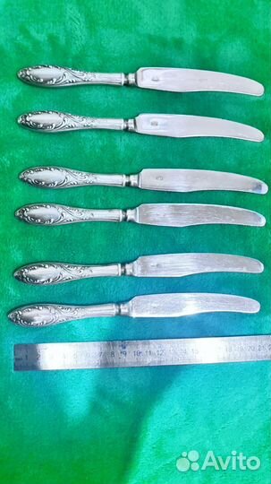 Мельхиоровые ножи с посеребрением