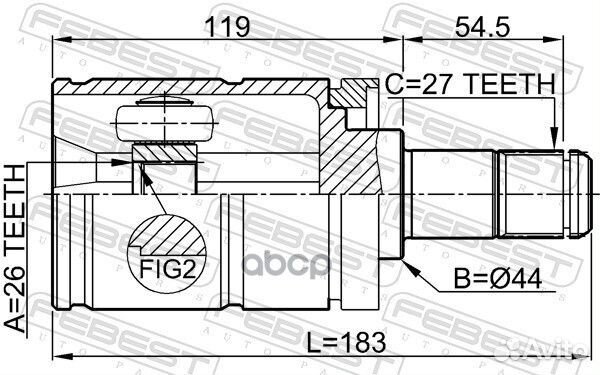 ШРУС внутренний перед лев 1911E53LH Febest