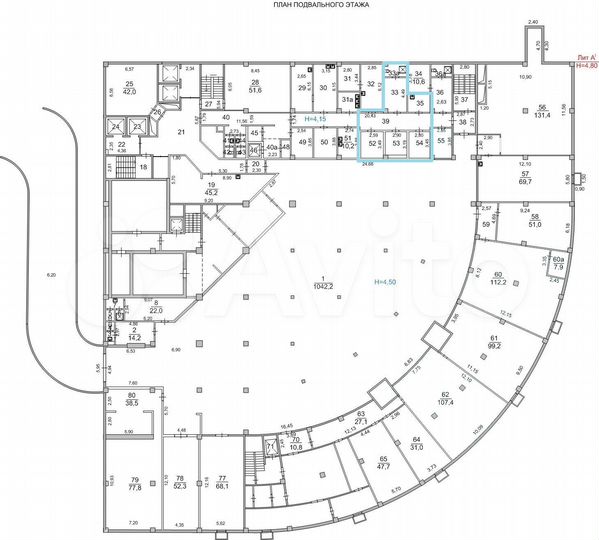 Помещение в подвале, 73.4 м²