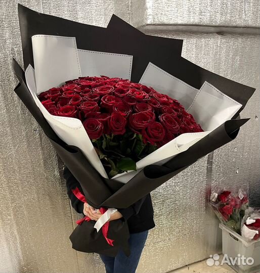 Букеты из 101 розы 70 см
