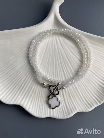 Колье чокер подвеска с перламутром