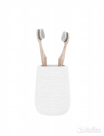 Стакан для ванной полирезин белый