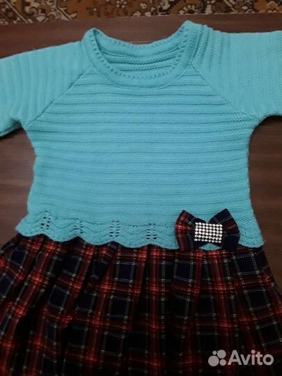 Платье для девочки, тёплое