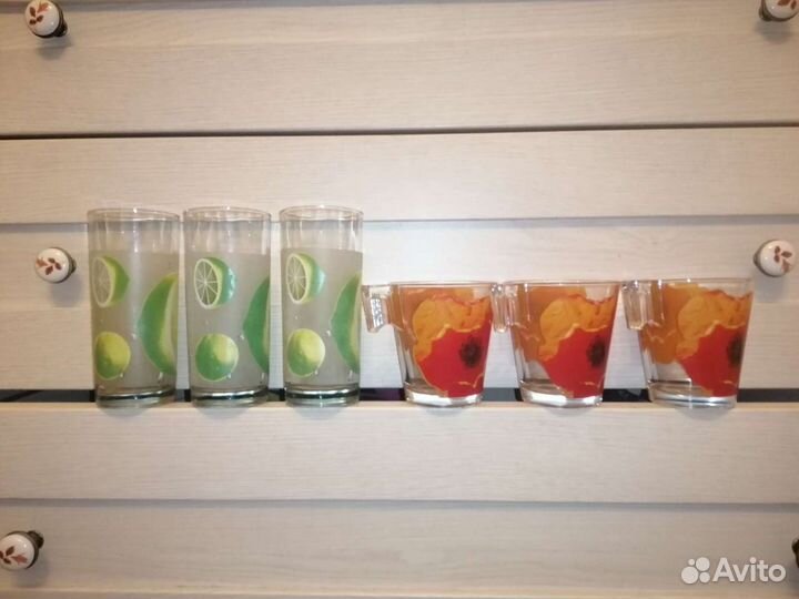 Бокалы кружки, 6-шт, стекло, новые