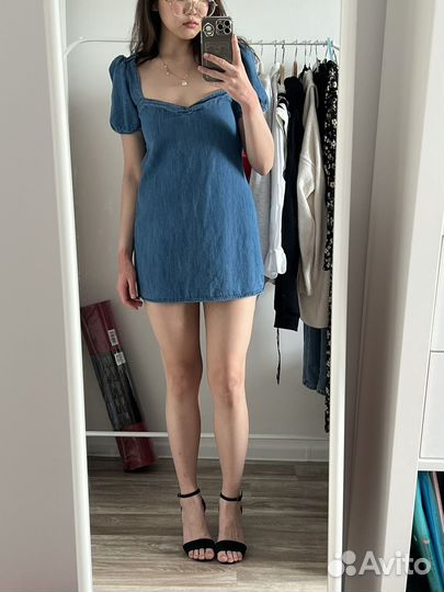 Джинсовое платье zara M