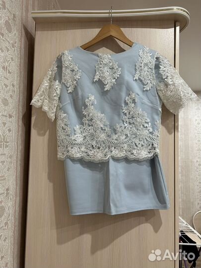 Костюм женский(кроп топ и юбка миди)