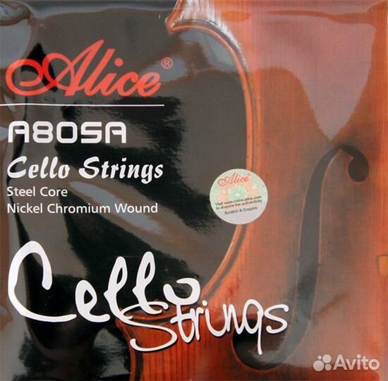A805A Комплект струн для виолончели, никель Alice