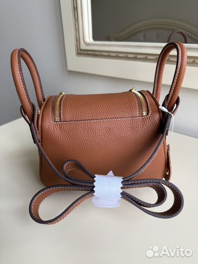 Сумка в стиле hermes lindy camel натуральная