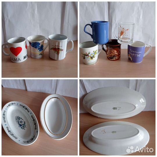 Кружки, бокалы, тарелки