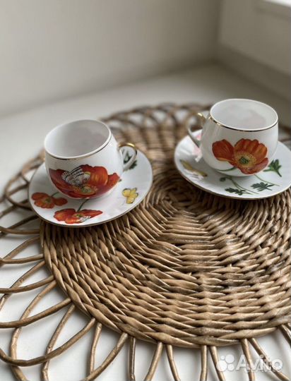 Набор кофейный «Маки» (2 кофейные пары)