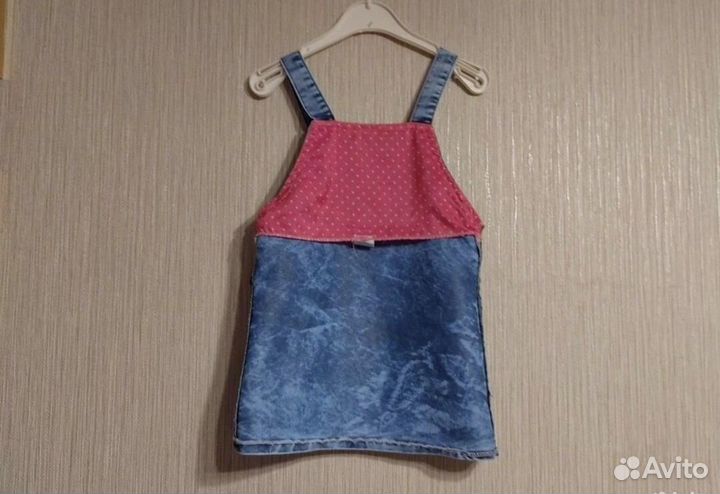 Джинсовый сарафан для девочки в садик 104