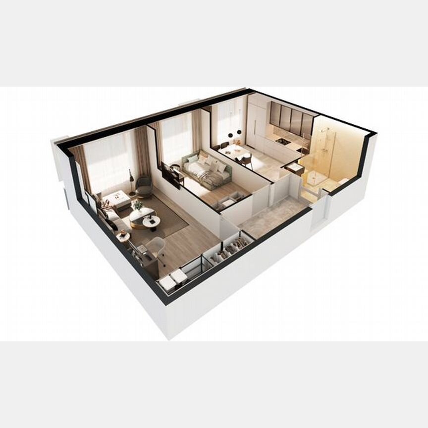 2-к. апартаменты, 56,7 м², 23/30 эт.