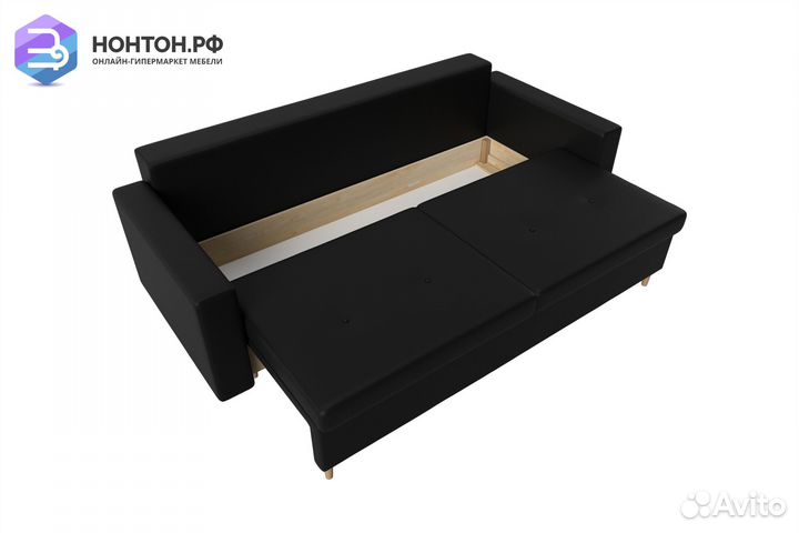 Диван пантограф Белфаст экокожа черная