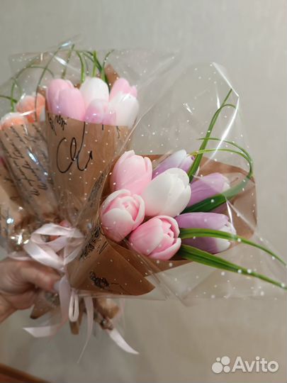 Тюльпаны букет из мыла ручной работы