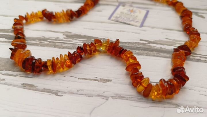 Янтарные бусы новые