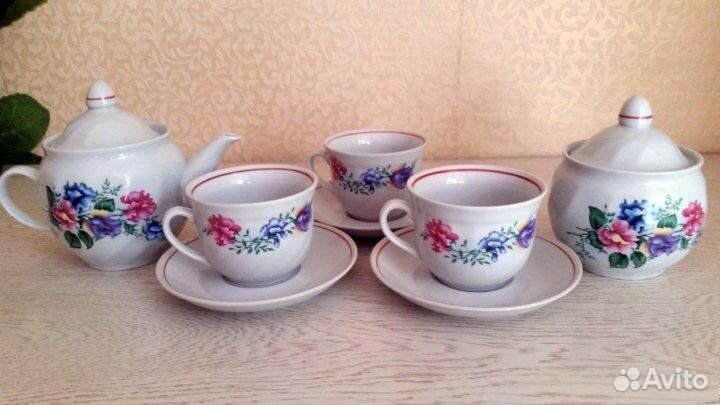 Чайный с/з на три персоны. Фарфор марки 