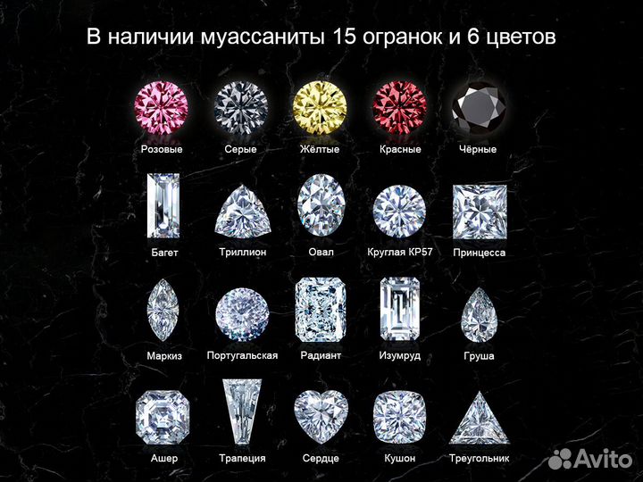 Роскошный муассанит в строгой огранке Багет