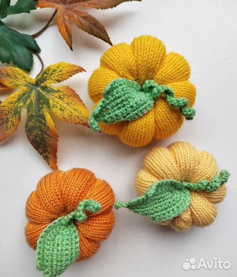 Тыква декоративная вязаная