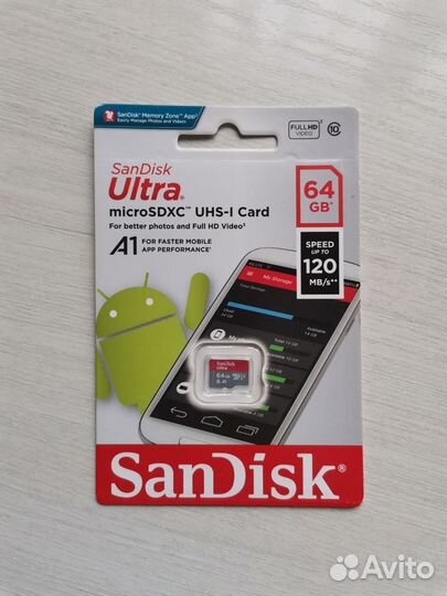 Карта памяти SanDisk Ultra 64 GB