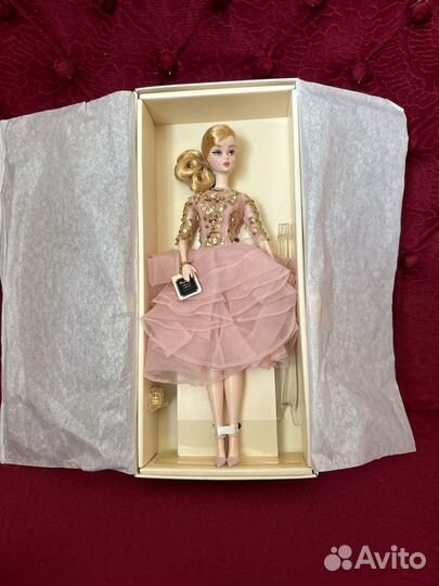 Barbie silkstone blush & gold cocktail dress